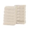 Superior Cotton Chevron Face Towel/Washcloth Set, Zero Twist, Quick Dry, Small Facial Towels, Spa, Hotel, Guest, Home, Bathroom Basics, Absorbent, Luxury Quick Drying, Assorted Set of 12, Ivory view 1