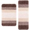 Arotive Microfiber Bathroom Rugs 2 Pieces, Bath Rug Size 36x24 and 47x17 in Brown, 2 Item Bundle view 1