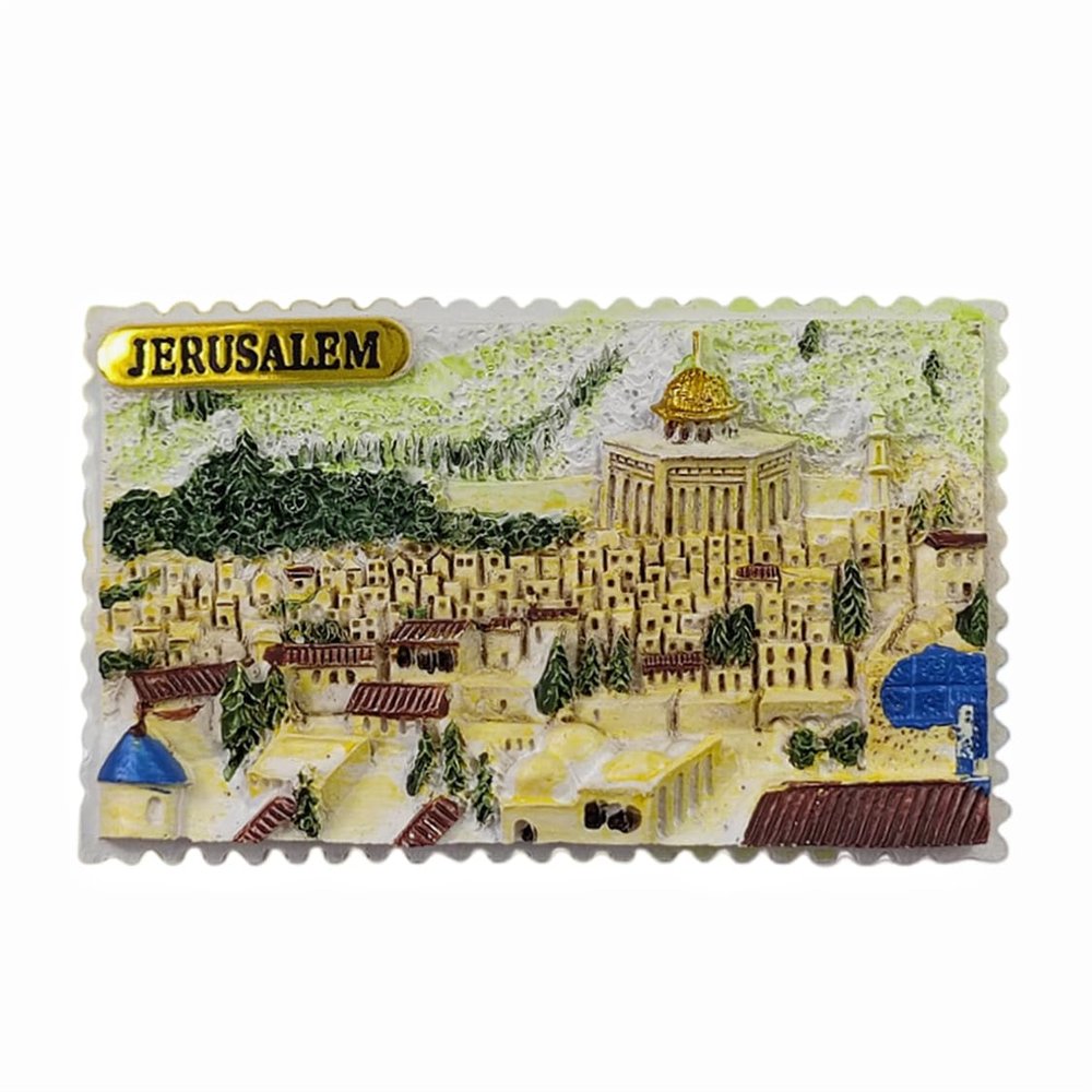 Jerusalem 3D Fridge Magnet Souvenir Gift,Resin Handmade Jerusalem Refrigerator Magnet Home & Kitchen Decoration Collection