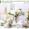 Zeyune 12 Bunches Wedding Bridesmaids Bouquets 144 Heads 7 Inch Artificial Rose Bouquets Silk Fake Flower Bulk with Stems for Valentine's Day Wedding Bridal Shower Home Party Decor(White) view 3