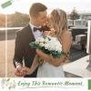 Zeyune 12 Bunches Wedding Bridesmaids Bouquets 144 Heads 7 Inch Artificial Rose Bouquets Silk Fake Flower Bulk with Stems for Valentine's Day Wedding Bridal Shower Home Party Decor(White) view 4