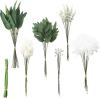 Floroom Artificial Greenery Stems Box Set, 76pcs with 6 Kinds of Faux Greenery Flowers Picks for DIY Bridal Bouquets Wedding Floral Arrangement Table Centerpieces, Green & White view 1