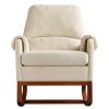 AMDXD Modern Comfortable Velvet Rocking Chair for Living Room & Reading Room Beige Color view 1