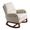 AMDXD Modern Comfortable Velvet Rocking Chair for Living Room & Reading Room Beige Color view 2