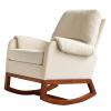 AMDXD Modern Comfortable Velvet Rocking Chair for Living Room & Reading Room Beige Color view 4