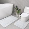 LOCHAS Bathroom Rug Set White, Soft Bath Rug Set 2 Piece, Toilet Mat U-Shaped 20x20 and 34x20 Bath Rugs, Quickly Dry Mats for Bathroom, Tub, Washable, Super Absorbent Floor Mat view 1