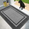 PURRUGS Dirt Trapping Door Mat 32" x 48", Non-Slip Machine Washable Entryway Rug, Entrance Mat, Indoor Front Door Mat, Super Absorbent Entry Rug for Muddy Shoes & Paws, Light Grey & Dark Grey view 1