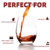 HAKEEMI 15oz Stemless Wine Glasses Set of 12, Durable Glassware, Dishwasher Safe for White/Red Wine, Cocktail, Juice - Modern Home & Party Use view 3