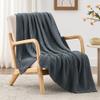 Love's cabin 6 Layer 100% Cotton Muslin Blanket, 60"x80" Twin Muslin Blanket for Couch Bed, Lightweight and Breathable Cotton Gauze for Adult, Dark Grey view 1