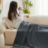Love's cabin 6 Layer 100% Cotton Muslin Blanket, 60"x80" Twin Muslin Blanket for Couch Bed, Lightweight and Breathable Cotton Gauze for Adult, Dark Grey view 3