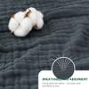 Love's cabin 6 Layer 100% Cotton Muslin Blanket, 60"x80" Twin Muslin Blanket for Couch Bed, Lightweight and Breathable Cotton Gauze for Adult, Dark Grey view 4