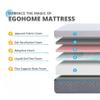EGOHOME Twin Mattress 14 Inch, Memory Foam Mattress Bed in a Box, Back Pain Relief, Made in The USA of US Foam and Global Materials, Medium Firm, CertiPUR-US Certified,75x38x14, White view 3