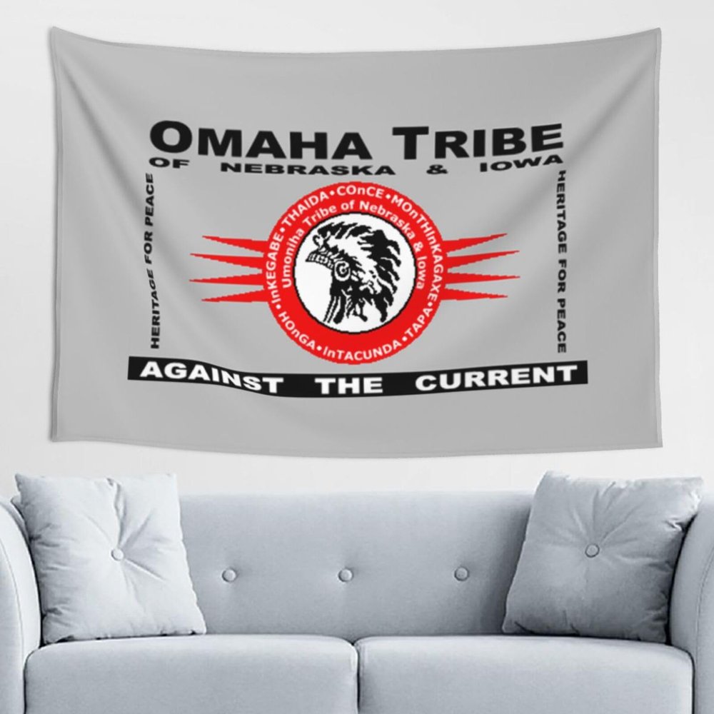 LIFANGMI Flag Of The Omaha Tribe Of Nebraska & Iowa Tapestry Wall Hanging 60x40 Inch Bedroom Living Room Dormitory Home Decoration Wall Tapestry