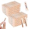 SenseYo 100 Pcs 1.9 Inch Wooden Clothespins Clips for Hanging Clothes, Craft, Home view 1
