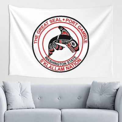 LIFANGMI Flag Of The Port Gamble S'klallam Nation Tapestry Wall Hanging 60x40 Inch Bedroom Living Room Dormitory Home Decoration Wall Tapestry