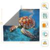 Dish Drying Mat for Kitchen Counter, Absorbent Microfiber Drainer Mats, Non-slip Kitchen Draining Mat for Coffee Machine Dish Rack Pad 18"x16" Ocean cute sea turtle oil painting Dish Drainer Pad view 2