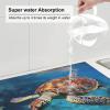 Dish Drying Mat for Kitchen Counter, Absorbent Microfiber Drainer Mats, Non-slip Kitchen Draining Mat for Coffee Machine Dish Rack Pad 18"x16" Ocean cute sea turtle oil painting Dish Drainer Pad view 4