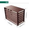 DELURA Air Conditioner Fence, Aluminum Shutter Privacy Fence, Privacy Screen No-Dig Kit (Color : Coffee Color, Size : 1.5P 100x50x70cm) view 2