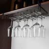 MObyat Wine Glass Holder Under Shelf, Under Cabinet Wine Glass Rack Stainless Steel Stemware Rack, No Drill & Screws Hanging, 2/3/4/5 Rows, Black, Gold (Color : Black, Size : 4 Rows) view 1