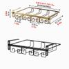 MObyat Wine Glass Holder Under Shelf, Under Cabinet Wine Glass Rack Stainless Steel Stemware Rack, No Drill & Screws Hanging, 2/3/4/5 Rows, Black, Gold (Color : Black, Size : 4 Rows) view 2