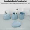 VINGAA Bathroom Accessories Sets Complete, PP Plastic Set of 4 Bathroom Soap Dispenser and Toothbrush Holder Set, Bathroom Sets Accessories, Bathroom Accessory Set, for Bathroom, Dorm, Apartment, Red view 3