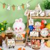 Amyhill 24 Pcs Easter Tiered Tray Decor Bunny Carrot Farmhouse Easter Decorations Spring Tiered Tray Decor Wooden Signs Mini Table Decorations for Home Kitchen Coffee Bar Shelf view 4