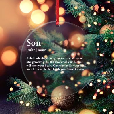 DOREENABE Clear Ornaments Definition Noun Gift Ideas for New Year's Christmas Winter Party Decoration Definition Noun Son Customized Clear Ornament Gifts for Women Men On Christmas