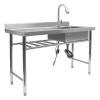 Free Standing Stainless-Steel Single Bowl Commercial Restaurant Kitchen Sink Set with Faucet, Utility Sink with Workbench & Storage Shelves Indoor Outdoor view 1