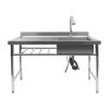 Free Standing Stainless-Steel Single Bowl Commercial Restaurant Kitchen Sink Set with Faucet, Utility Sink with Workbench & Storage Shelves Indoor Outdoor view 2