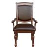AMDXD Dining Armchairs Set of 2Pcs Upholstered Seat Brown Cherry Finish Wooden Furniture view 1