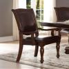 AMDXD Dining Armchairs Set of 2Pcs Upholstered Seat Brown Cherry Finish Wooden Furniture view 4