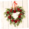 Didiseaon 1pc Heart-Shaped Glowing Wreath for Valentine's Day Home Decor Decorative Hanging Garland for Door Wall and Events Led Lighted Floral Pendant Decor view 3