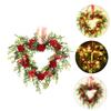 Didiseaon 1pc Heart-Shaped Glowing Wreath for Valentine's Day Home Decor Decorative Hanging Garland for Door Wall and Events Led Lighted Floral Pendant Decor view 4