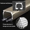 Heavy Duty Aluminium Curtain Track System, Ceiling Curtain Track, Curtain Rail With Mute Rollers, Perfect For Bay Windows, Caravan Curtains, Trailers, Room Dividers ( Color : White , Size : 4m/13.1ft view 3
