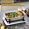 5Sizes Deep Rectangular Roasting Pan Baking Sheet Stainless Steel Lasagna Pan with Handles - Fish Roaster Plate Cake Cookie Tray Food Dish Dishwasher Safe for Cooking Beef Vegetable (37cm,Gold) view 2
