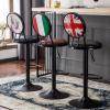 NaKeah Adjustable Bar Stools, Modern Kitchen Stools, 360 Degree Swivel Bar Height Barstools in PU Leather with Footrest,C view 2
