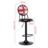 NaKeah Adjustable Bar Stools, Modern Kitchen Stools, 360 Degree Swivel Bar Height Barstools in PU Leather with Footrest,C view 3