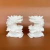 NATURAL MARBLE SHOP Feng Shui Fish Dragon Carp Figurine Statues Pair Wealth Lucky Figurine Home Decor (White Set) view 1