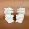 NATURAL MARBLE SHOP Feng Shui Fish Dragon Carp Figurine Statues Pair Wealth Lucky Figurine Home Decor (White Set) view 3