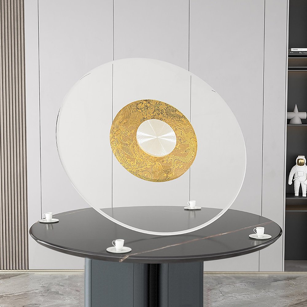 Dining room turntable for food, lazy susan for table top, Contemporary Glass Lazy Susan Turntable - Transform Your Dining Experience - Perfect for Homes & Restaurants (Size : 15.7inch) ( Size : B-27.5