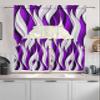 Jolunifun Modern Purple Swag Kitchen Curtain Sets with Valance,3 Pieces Rod Pocket Curtain Drapes for Bedroom Bathroom Cafe Windows,Geometric Stripes Abstract Grey White 56''x36''&36''x27.5''x2Panels view 2