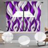 Jolunifun Modern Purple Swag Kitchen Curtain Sets with Valance,3 Pieces Rod Pocket Curtain Drapes for Bedroom Bathroom Cafe Windows,Geometric Stripes Abstract Grey White 56''x36''&36''x27.5''x2Panels view 3
