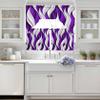 Jolunifun Modern Purple Swag Kitchen Curtain Sets with Valance,3 Pieces Rod Pocket Curtain Drapes for Bedroom Bathroom Cafe Windows,Geometric Stripes Abstract Grey White 56''x36''&36''x27.5''x2Panels view 4