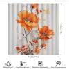 Dunmat 4 Pieces Abstract Flowers Shower Curtain Set Orange Nature Flower Bathroom Decor Sets with Rugs Bathroom Accessories Set Bathroom Curtain Shower Set with 12 Hooks view 2