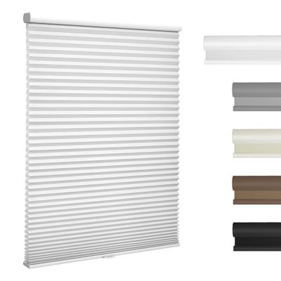 HOTSOON 1.8" Single Cell Blackout Cellular Shades Cordless Pull Down Cellular Blinds Thermal Insulated Honeycomb Blinds for Windows, Office, Light Filtering-White, 52.5" W x 78" H