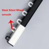 YFZNWHX Adjustable Curtain Tracks Ceiling Wall Mounted Heavy-Duty Curtains Rails Room Divider Curtain Track for Living Room Bedroom Room Shower Divider (Color : Black-Side Mount, Size : 1.4M) view 4