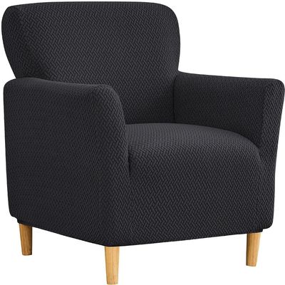 Single Armchair Cover Stretch Club Chair Covers Slipcover Spandex Jacquard 1 Pieces Armchair Couch Sofa Cover with Elastic Bottom,Anti-Slip Living Room Furniture Protectors Washable ( Color : #1 )