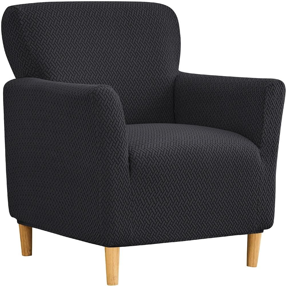 Single Armchair Cover Stretch Club Chair Covers Slipcover Spandex Jacquard 1 Pieces Armchair Couch Sofa Cover with Elastic Bottom,Anti-Slip Living Room Furniture Protectors Washable ( Color : #1 )