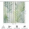 Modern Tropical Leaves Shower Curtain 4 Piece Sets with Non-Slip Rugs,Toilet Lid Cover and Bath Mat Abstract Botanical Minimalism Waterproof Shower Curtain with 12 Hooks Bathroom Set Home Decor view 2
