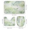 Modern Tropical Leaves Shower Curtain 4 Piece Sets with Non-Slip Rugs,Toilet Lid Cover and Bath Mat Abstract Botanical Minimalism Waterproof Shower Curtain with 12 Hooks Bathroom Set Home Decor view 3